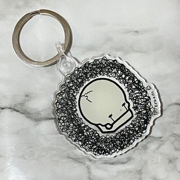 Pifferooni original skull crying scribble clear acrylic keychain + BONUS - Picture 3 of 6